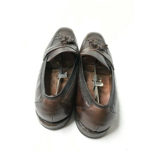 Allen Edmonds "Biscayne" cordovan leather tasseled dress loafers shoe brown US13 - Picture 7 of 16